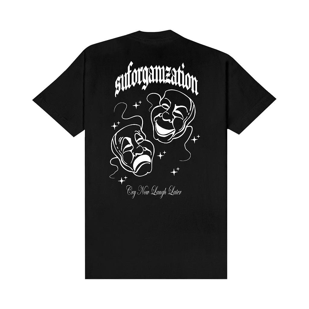 TEE CRY NOW LAUGH LATER BLACK