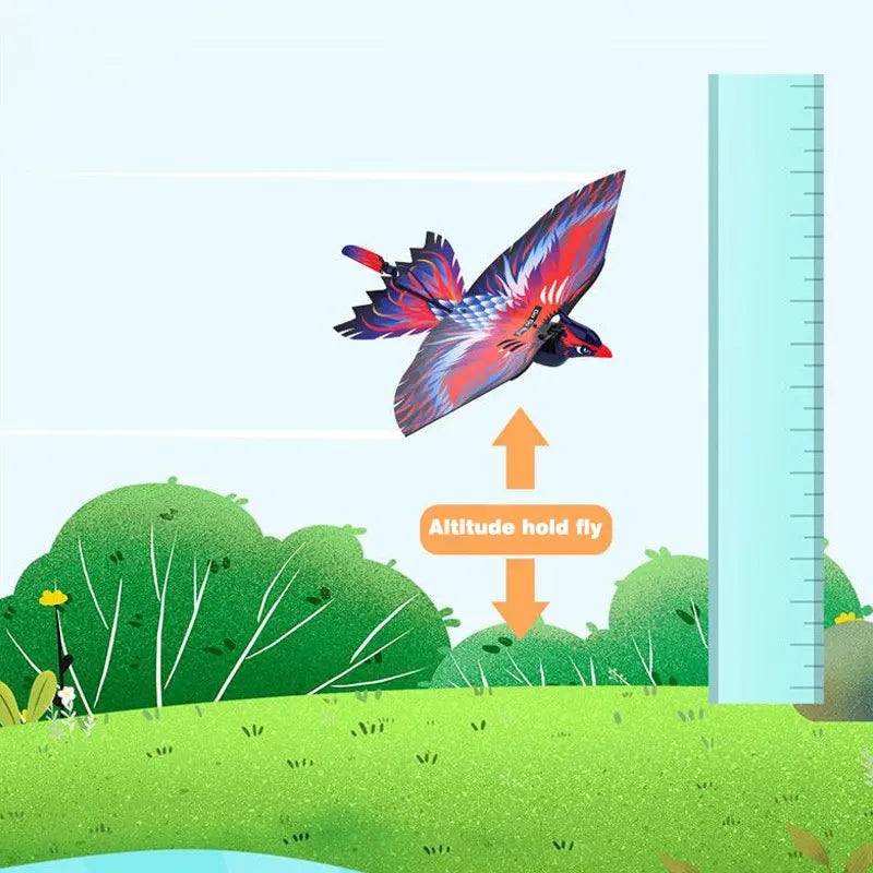 Drone RC — Pássaro com Som e Luz LED, Controle Remoto, Animal Voador Eletrônico, Robô em Forma de Pássaro, Brinquedo Elétrico para Crianças, Presente Interativo