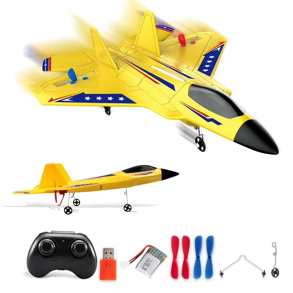 Avião RC SU35 FX620 FX820 — Modelo Planador Voador com Controle Remoto 2.4G, Luzes de LED, Aeronave de Espuma — Brinquedo Infantil / Presente para Crianças