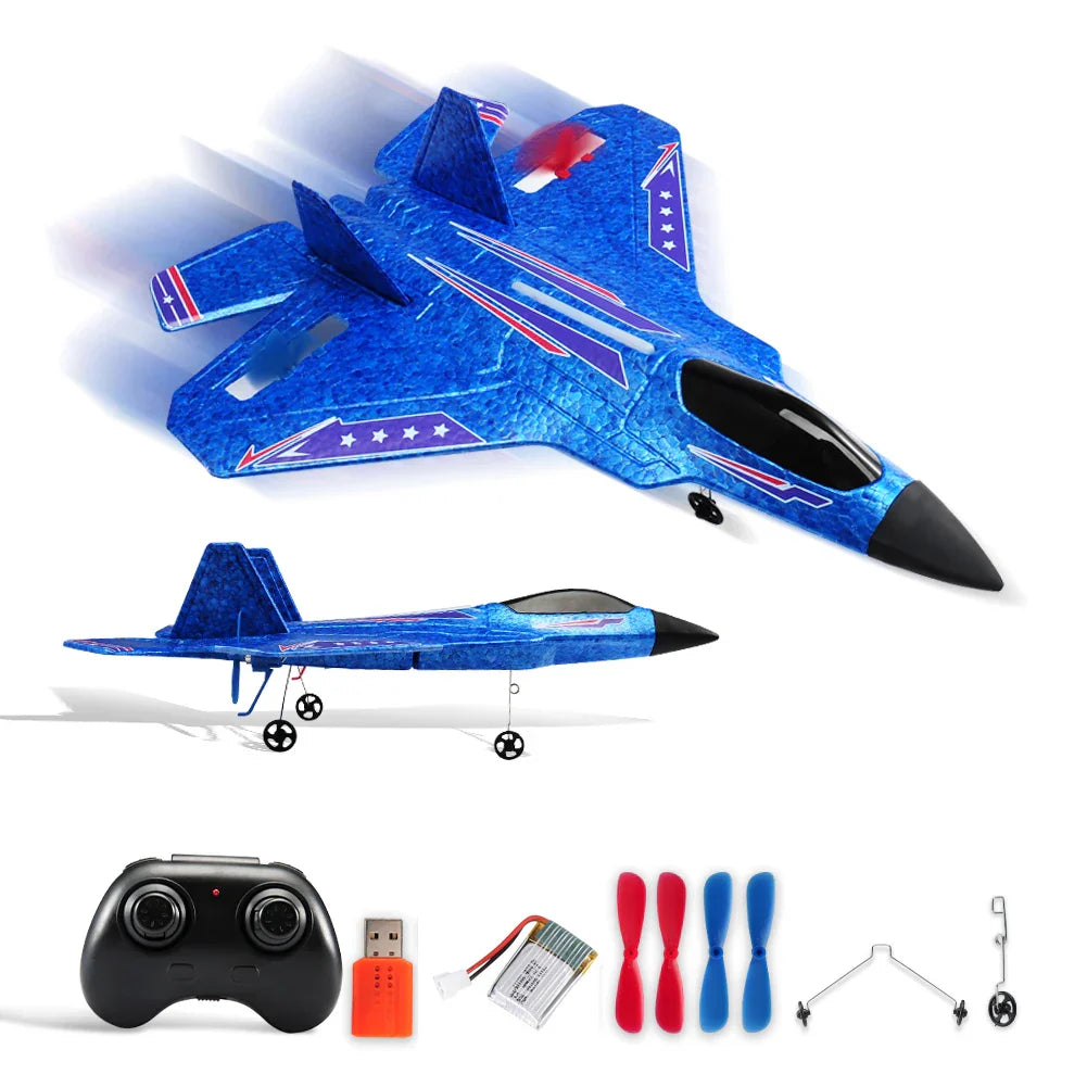Avião RC SU35 FX620 FX820 — Modelo Planador Voador com Controle Remoto 2.4G, Luzes de LED, Aeronave de Espuma — Brinquedo Infantil / Presente para Crianças
