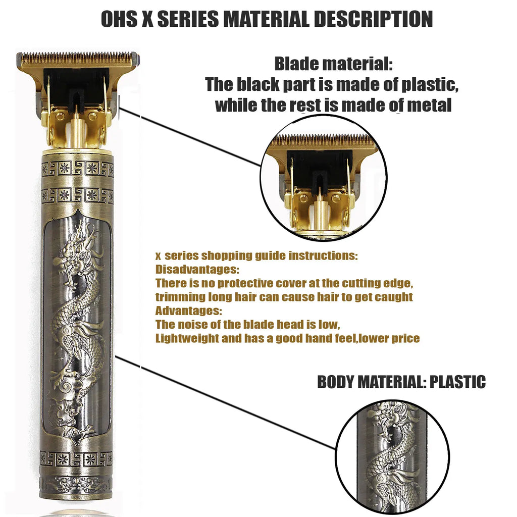 Máquina de Cortar Cabelo T9 — Aparador para Barba e Cabelo, Acabamento 0mm, Aparador Corporal Masculino, Máquina de Corte Elétrica Estilo Barber Shaver