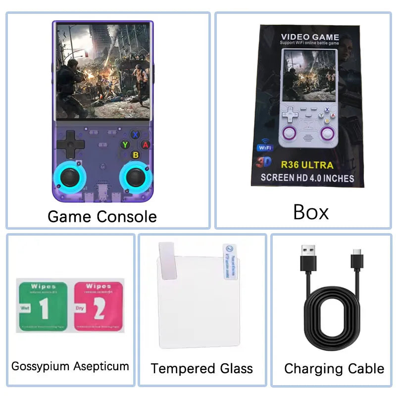 Console Portátil R36 ULTRA 2025 — Videogame Open Source com Sistema Linux, Tela IPS de 4.0", 64GB, Mais de 20.000 Jogos Retrô — Pocket Player